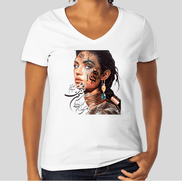 Women's V-neck T-shirt (از صدای سخن عشق)