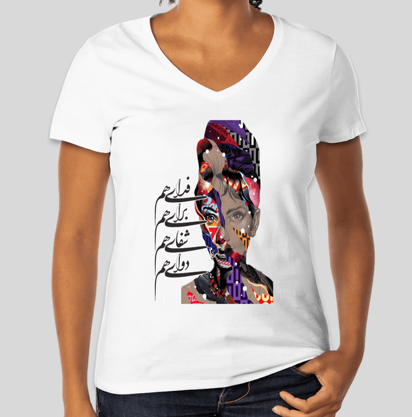 Women's V-neck T-shirt(فدای هم)