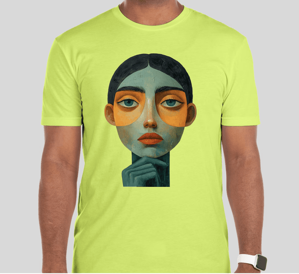 Men's Short Sleeves T-shirt(“Art Muse” Modern Abstract Face)