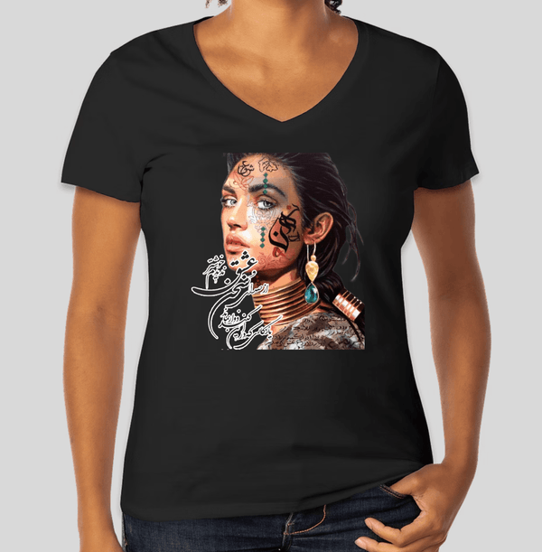 Women's V-neck T-shirt (از صدای سخن عشق)