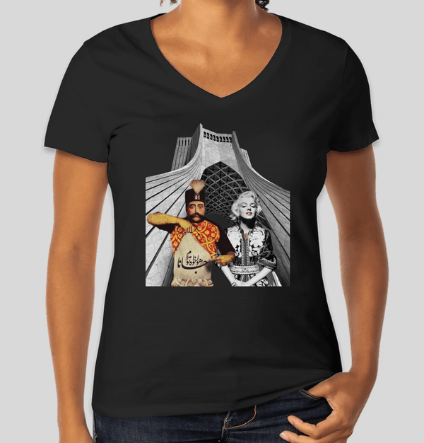 Women's V-neck T-shirt(قاجار)