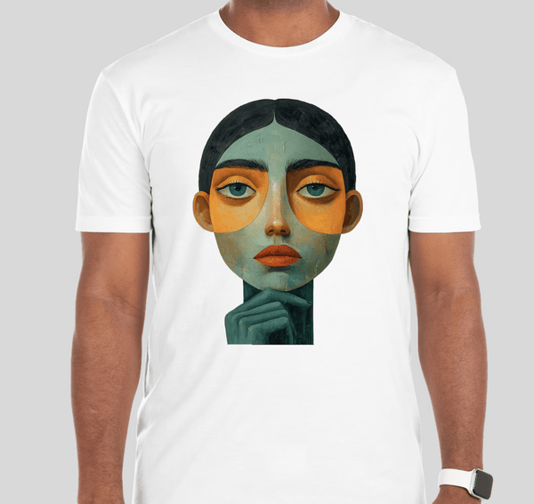 Men's Short Sleeves T-shirt(“Art Muse” Modern Abstract Face)