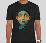 Men's Short Sleeves T-shirt(“Art Muse” Modern Abstract Face)