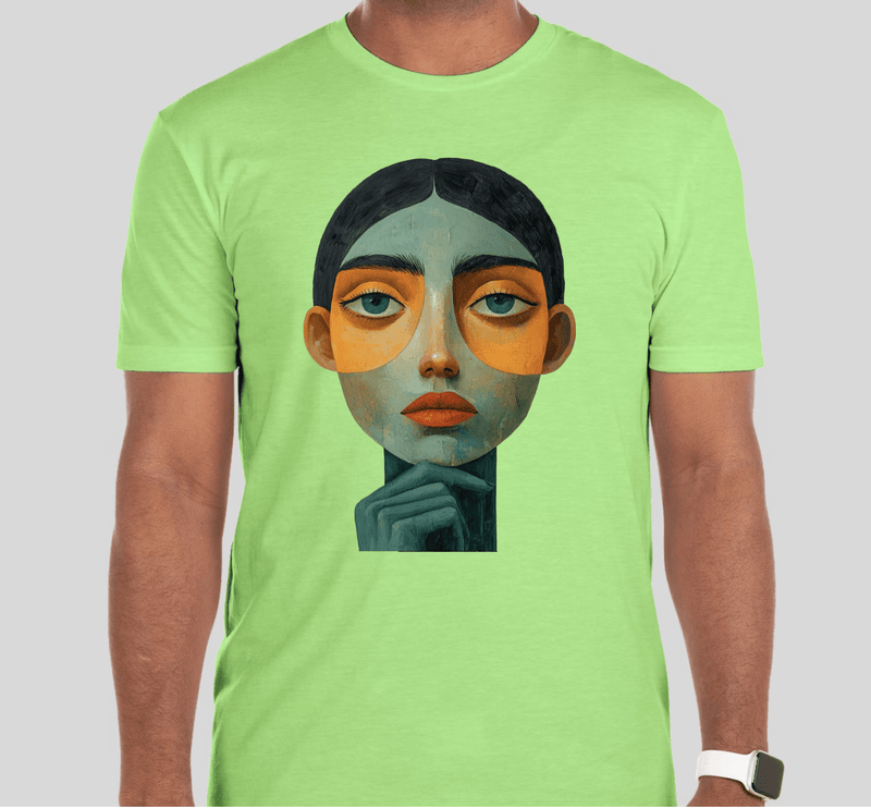 Men's Short Sleeves T-shirt(“Art Muse” Modern Abstract Face)