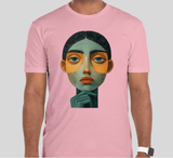 Men's Short Sleeves T-shirt(“Art Muse” Modern Abstract Face)