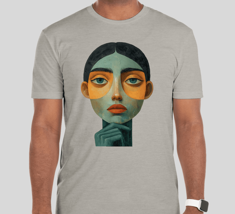 Men's Short Sleeves T-shirt(“Art Muse” Modern Abstract Face)